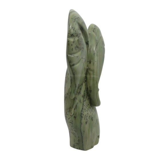 Stone Elephant Hand Carved from Butter Jade Stone in Zimbabwe Africa Signed 9" - Picture 3 of 10